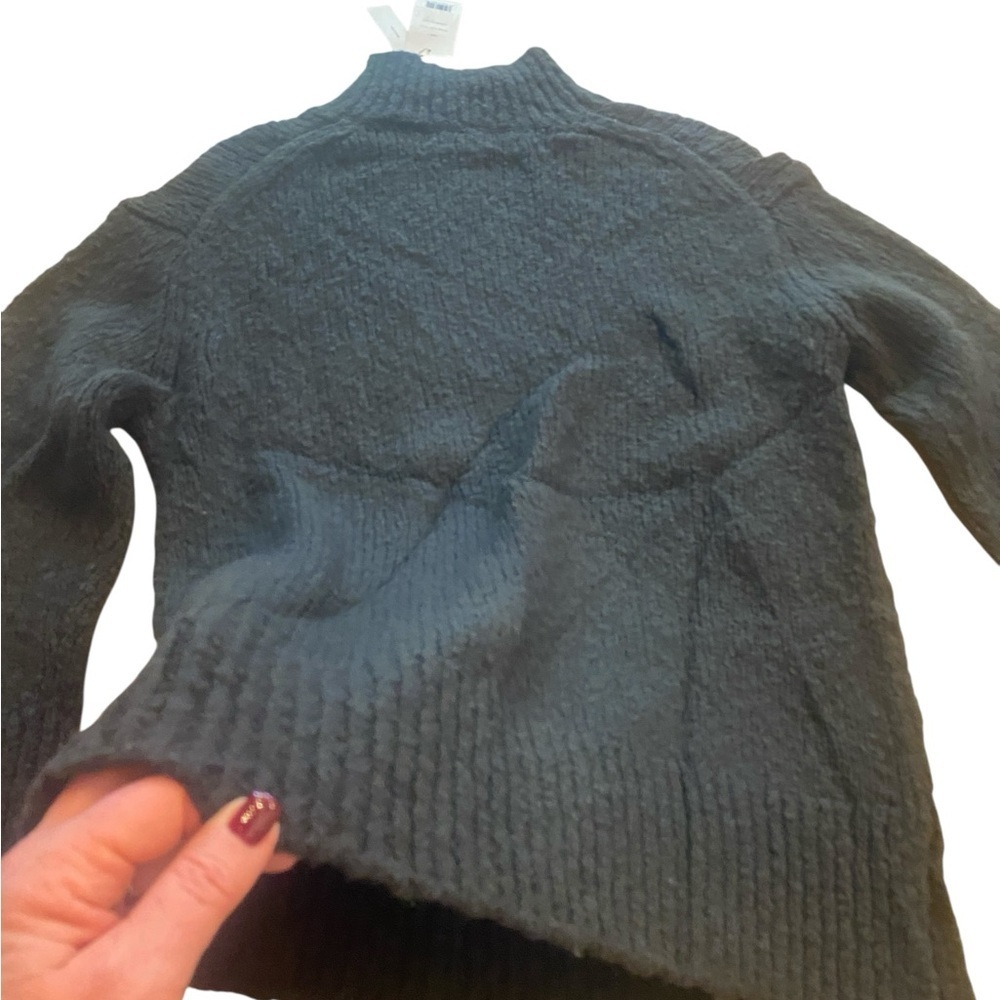 Vince Women’s Knit Textured Sweater Turtleneck Wool Blend Green Black New Size S